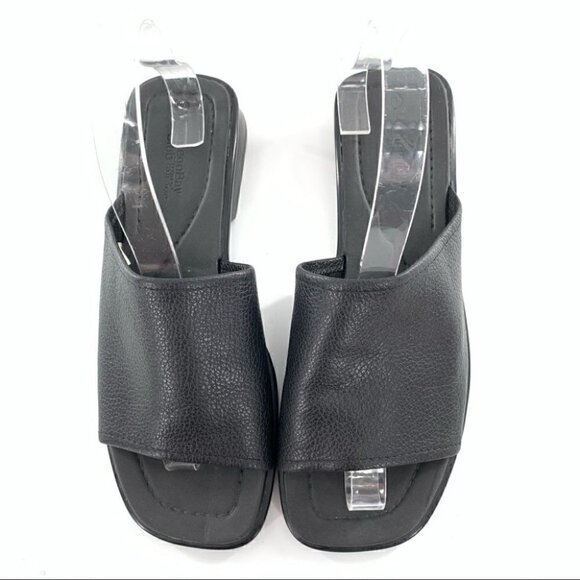 Montego Bay Club womens sandals size 8.5 black leather square toe vintage 90s - Picture 3 of 12